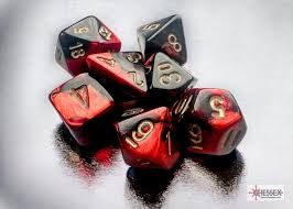 7ct Mini-Polyhedral Gemini - Black-Red/Gold - CHX20633